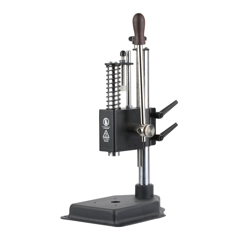 Leather Cutting Die Press - เครื่องปั๊มหนังแบบมือถือขนาดเล็ก Lingzhan สำหรับงานเบียร์ พร้อมระบบยึดและล็อคแรงกด เครื่องตัดแบบเงียบ เครื่องปั๊มเย็นสำหรับงานตัดและกด
