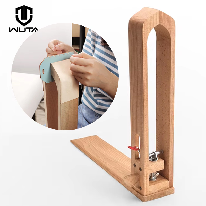 Leather Stitching Pony Clamp - Wuta ที่เย็บด้วยมือแบบตั้งโต๊ะลายม้าโพนี่อุปกรณ์เย็บมืออุปกรณ์งานฝีมืองานไม้บีชพร้อมหนัง2ชิ้น