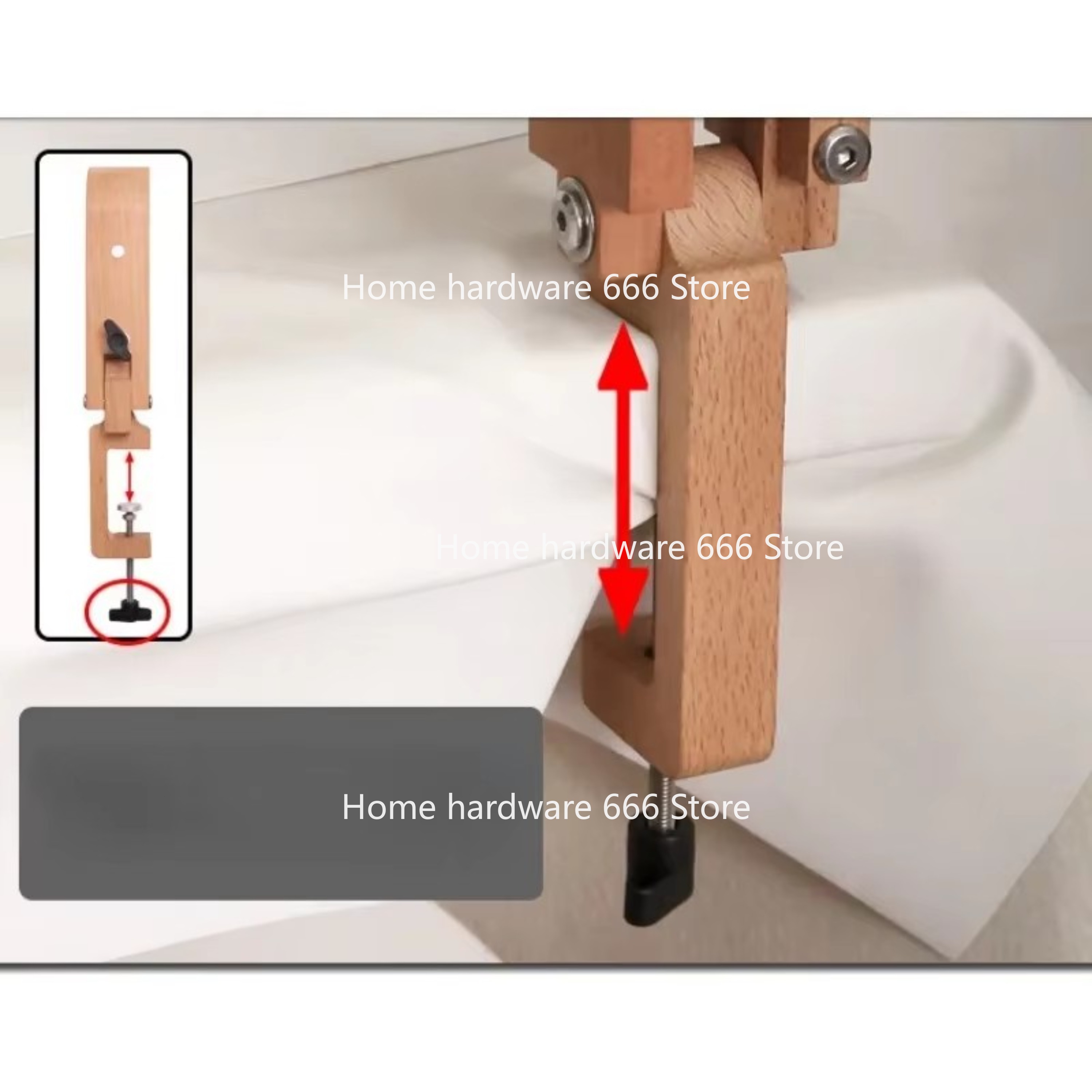 Leather Stitching Pony Clamp - ที่หนีบไม้แบบพับได้สำหรับงานเย็บหนัง, ไม้ปรับระดับได้, เย็บมือ, อุปกรณ์เย็บผ้า DIY, งานฝีมือหนัง