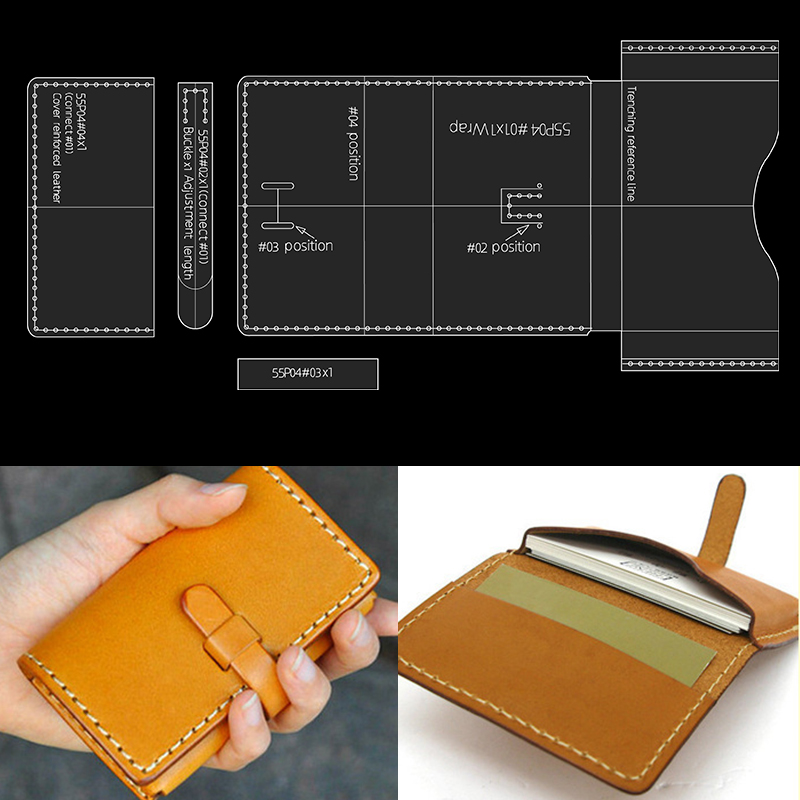 Leather Creaser Machine - YOMDID 4 ชิ้นแม่พิมพ์อะคริลิคกระเป๋าสตางค์ทําแม่แบบนามบัตรกระเป๋าหนังรูปแบบแม่พิมพ์ DIY กระเป๋าสตางค์ลายฉลุเครื่องมือหนังทําด้วยมือ