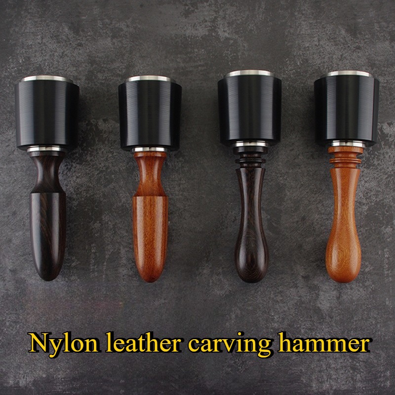 Leather Edge Beveler Set - 190/195 มม.หนังแกะสลักค้อนหนังทําเครื่องมือ DIY Leathercraft แกะสลักตัดอุปกรณ์เสริมไม้ Handle