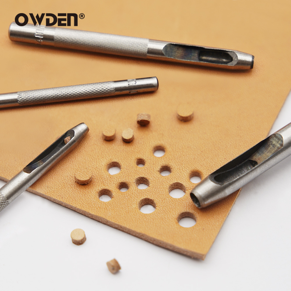 6pcs หนังเจาะรูเครื่องมือเหล็ก - Hand Press Hole Punch Leather บทวิจารณ์และราคา