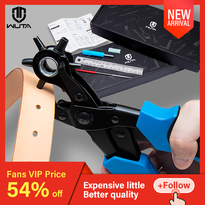 WUTA Revolving เข็มขัดหนัง Hol - Hand Press Hole Punch Leather บทวิจารณ์และราคา