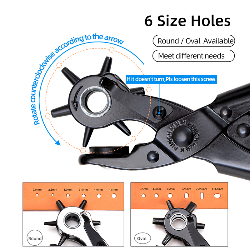 WUTA Revolving เข็มขัดหนัง Hol - Hand Press Hole Punch Leather บทวิจารณ์และราคา