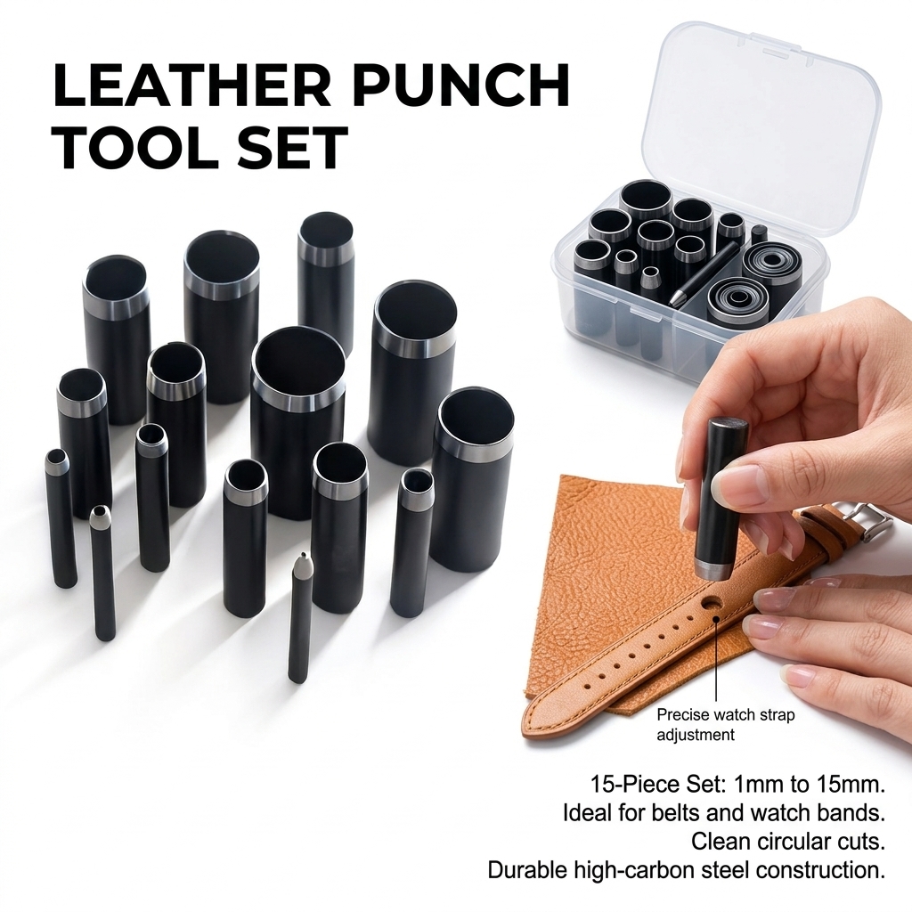 ชุดเครื่องมือเจาะรูหนังแบบมืออ - Hand Press Hole Punch Leather บทวิจารณ์และราคา