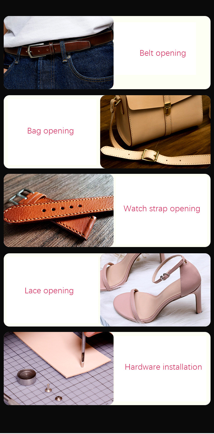 6 ชิ้น/เซ็ตหนังเจาะรูเครื่องมื - Hand Press Hole Punch Leather บทวิจารณ์และราคา