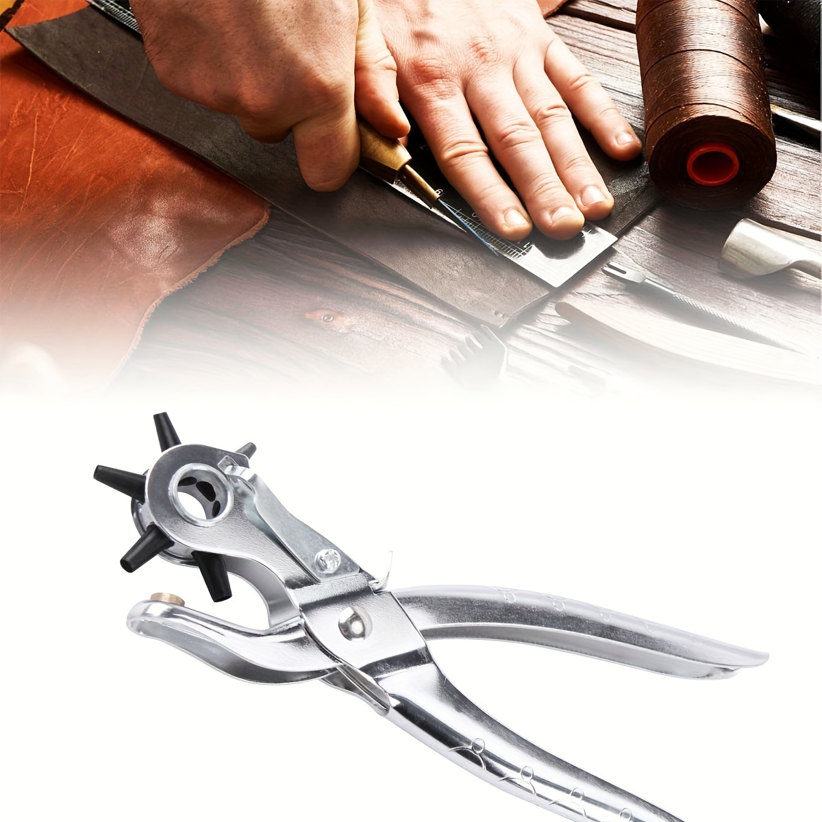 เครื่องเจาะรูหนังแบบมืออาชีพให - Hand Press Hole Punch Leather บทวิจารณ์และราคา